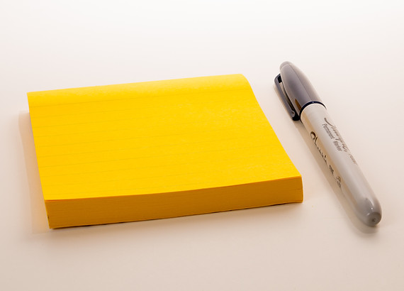 Post-it notes and Sharpie marker