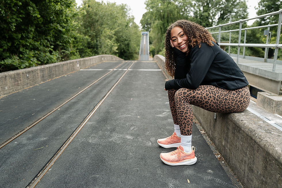 Tabby Stoecker sat on the side of a skeleton training track