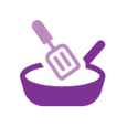 Icon with pan and spatula