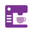 Icon of a coffee maker with a cup underneath