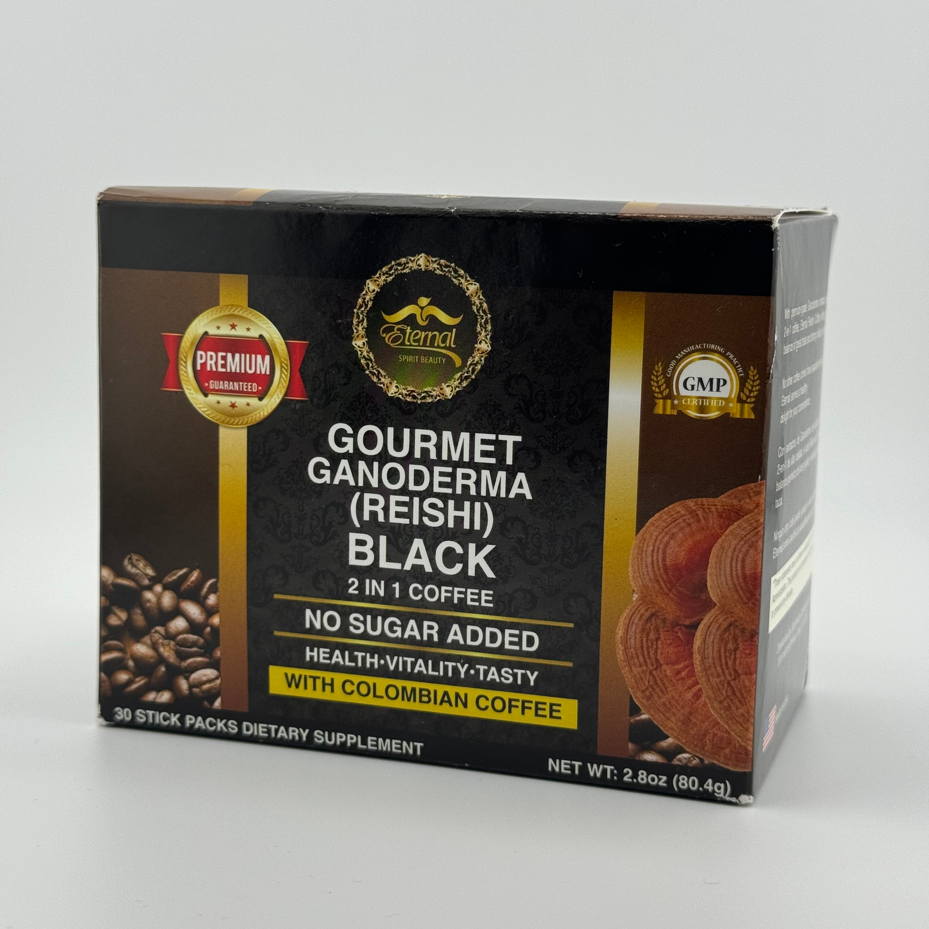 Gourmet Black Coffee with Reishi – 2-in-1 Colombian Blend