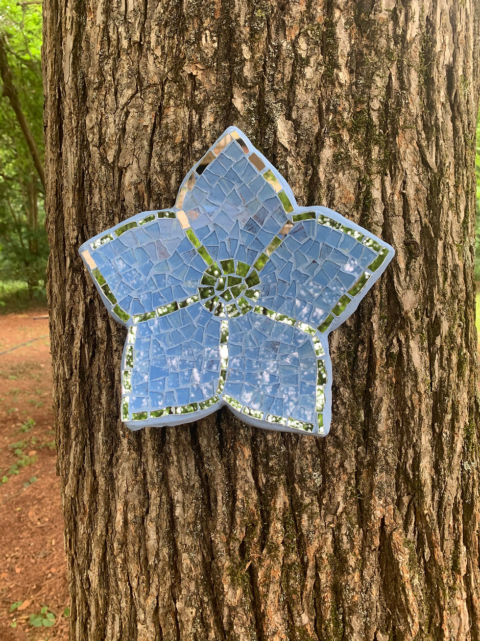 Thumbnail: Mosaic Flowers / 9"x 9"x 1 1/2"