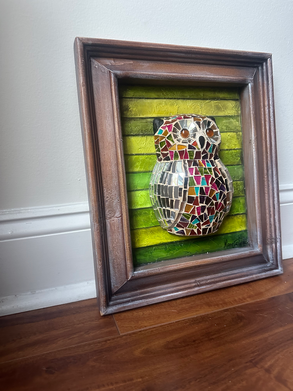 Thumbnail: Owl Decor /Mosaic Owl wall art 11.5x13.5x2