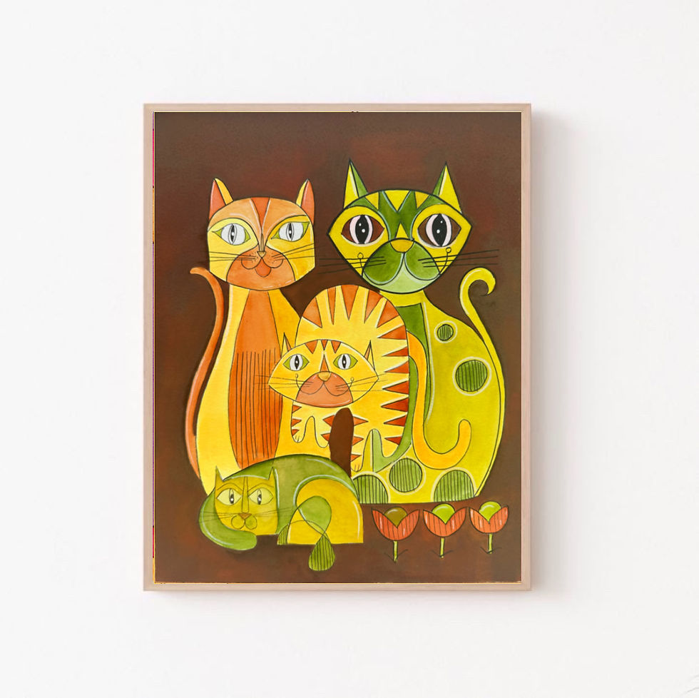 Thumbnail: Cats Watercolor Art Collection /By Margarita Warner