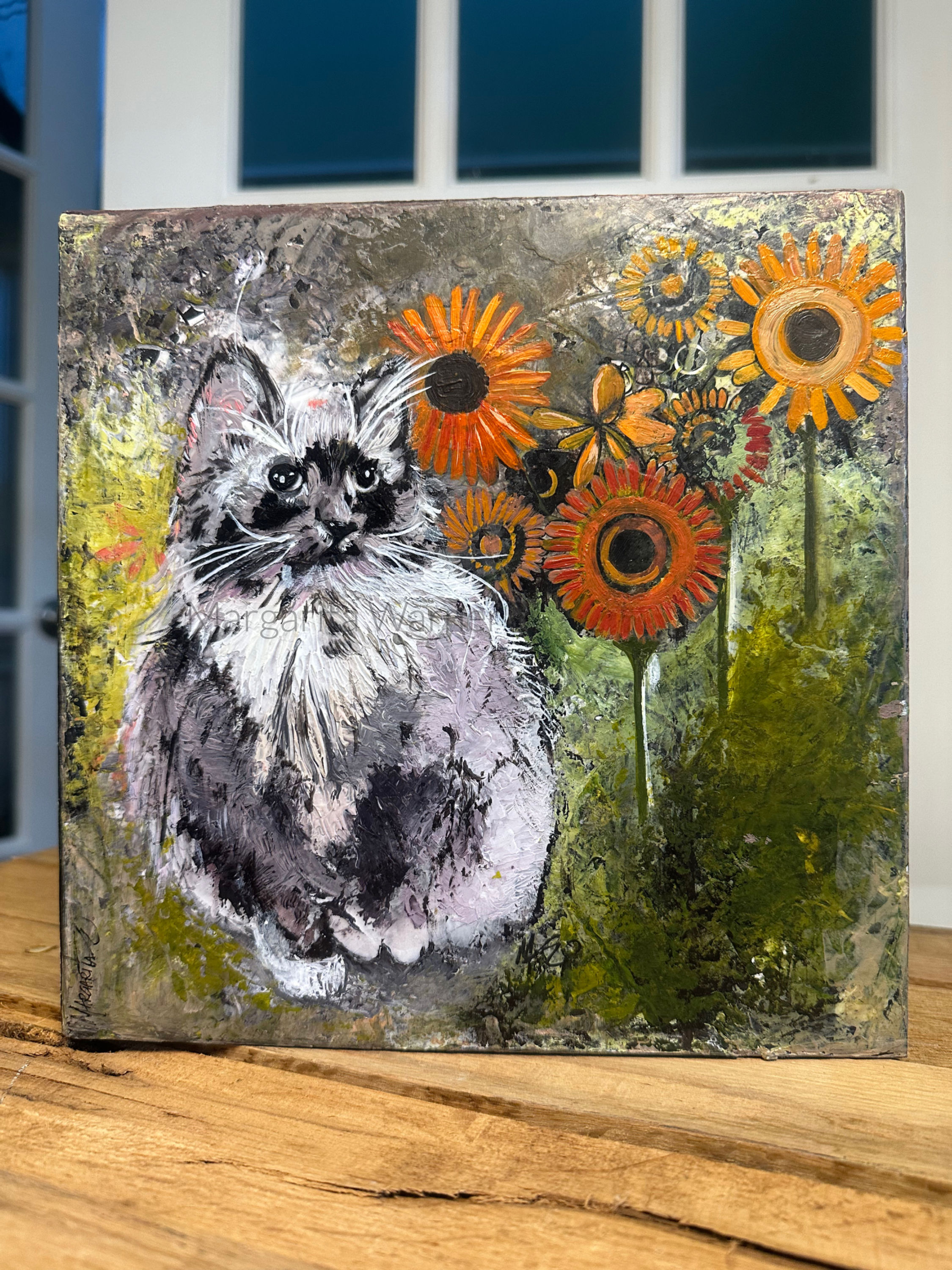Felix Cat 9x9x2” Original Painting 
