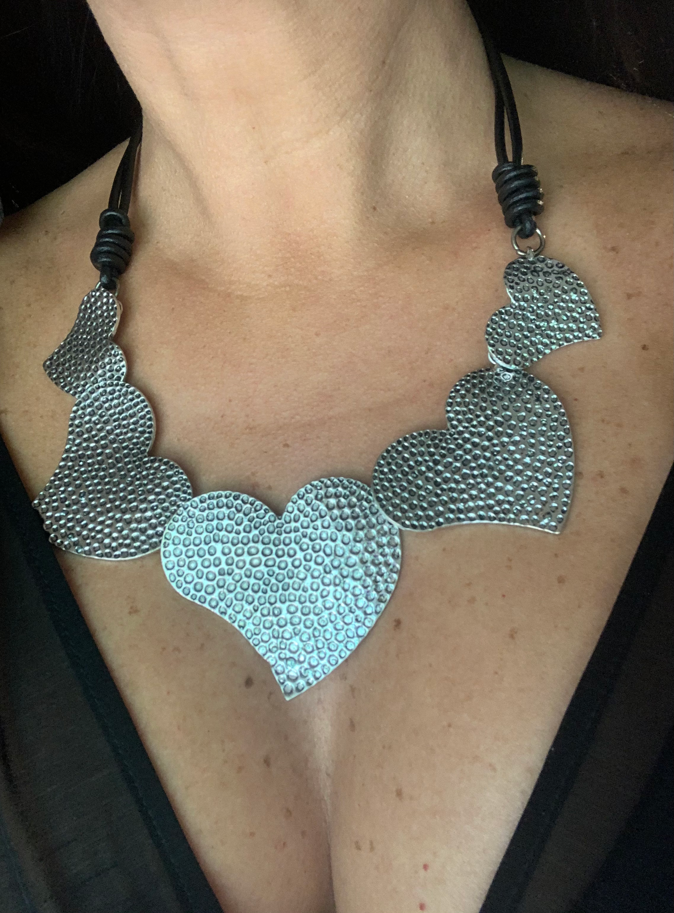 Hamered heart Statement Necklace