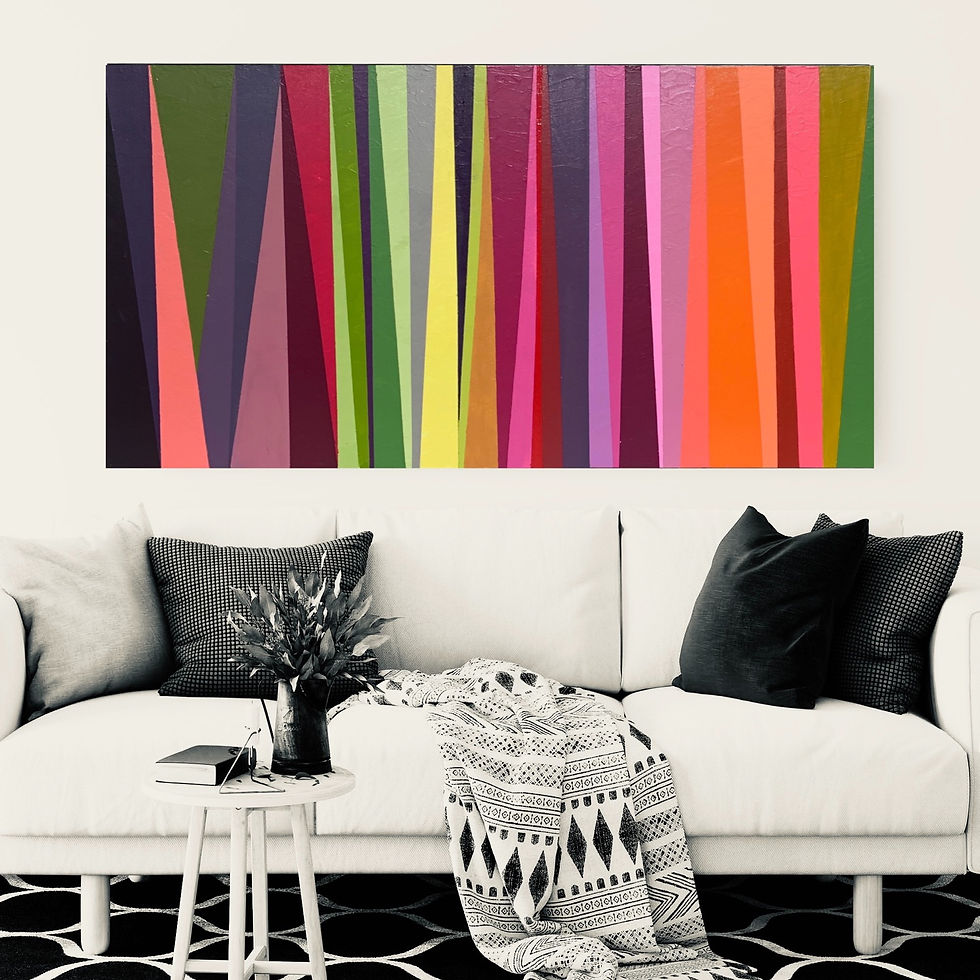 Thumbnail: Stripes Original Painting/Wall Canvas Art /30x48x1.5