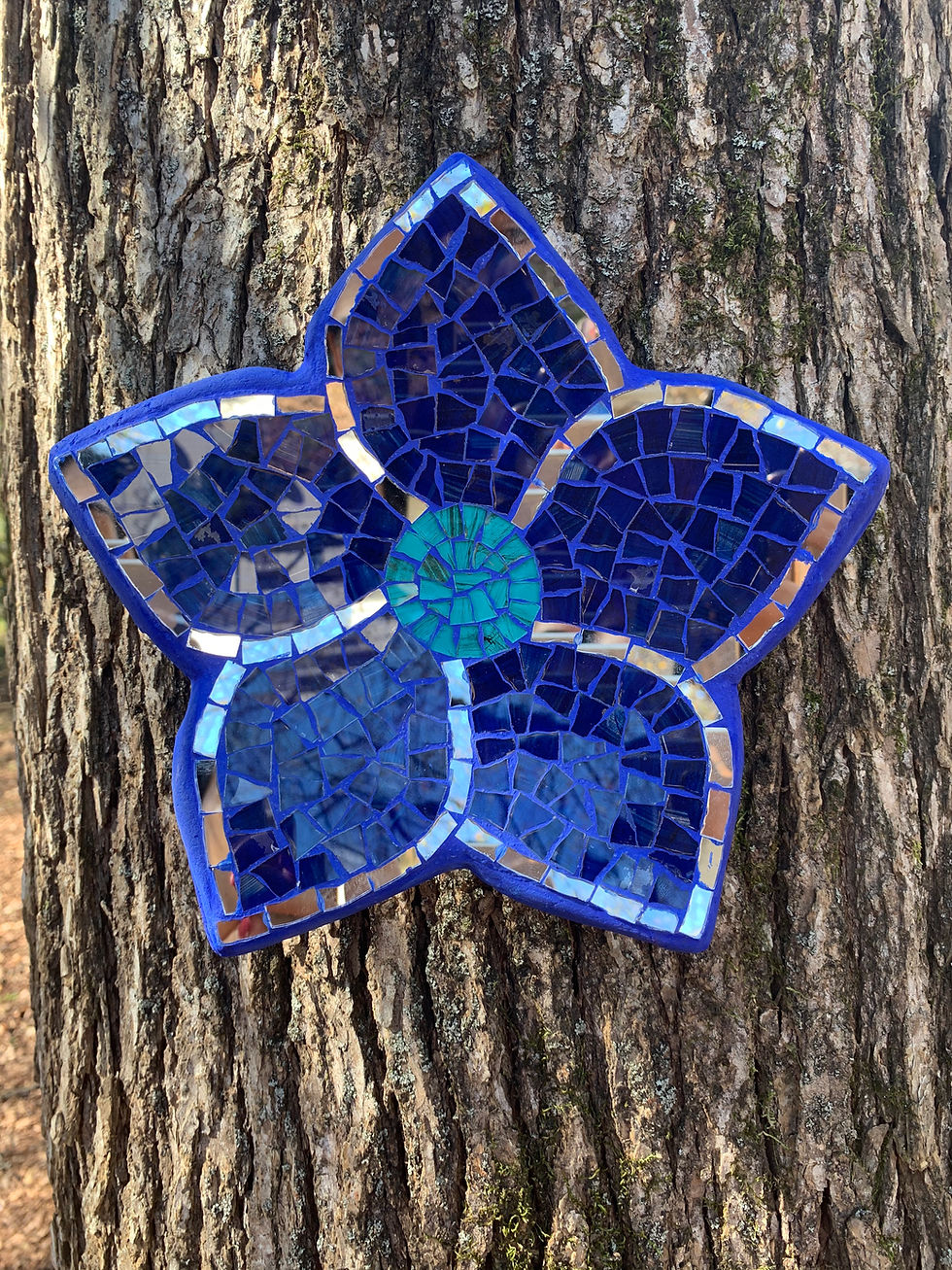 Thumbnail: Mosaic Flowers / 9"x 9"x 1 1/2"