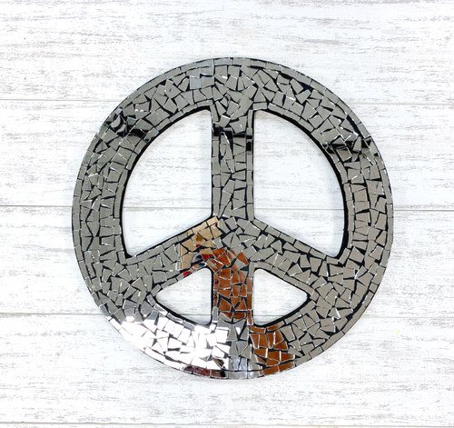Rainbow Mosaic Peace Sign 12