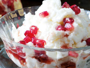 Gelatina de yogur con granada