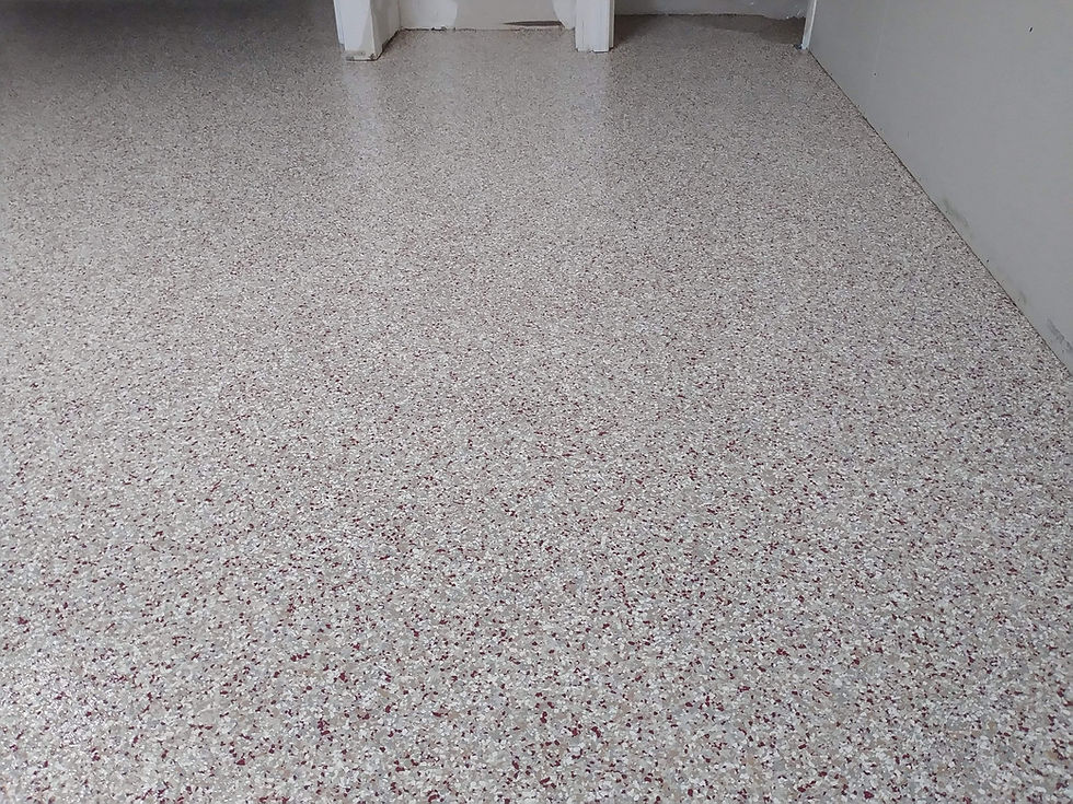 Cherry Strudel Polyaspartic Concrete Coatings picture at night