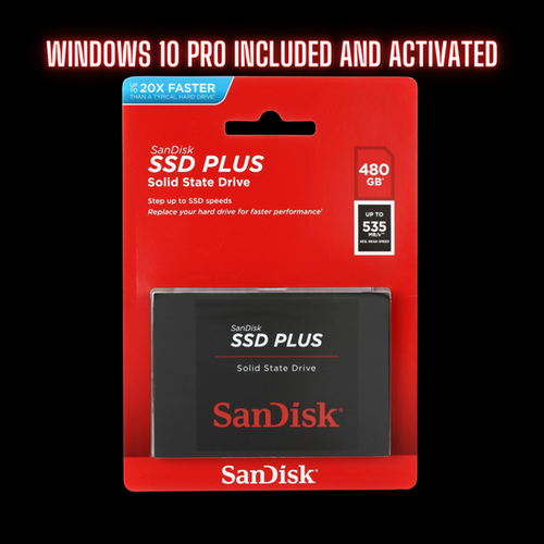 480GB SanDisk SSD Plus With Windows 10 Pro Pre Installed and