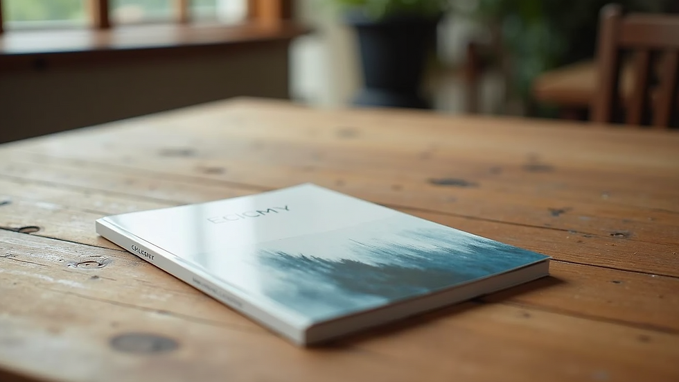 Vue en gros plan d'une brochure colorée sur une table en bois