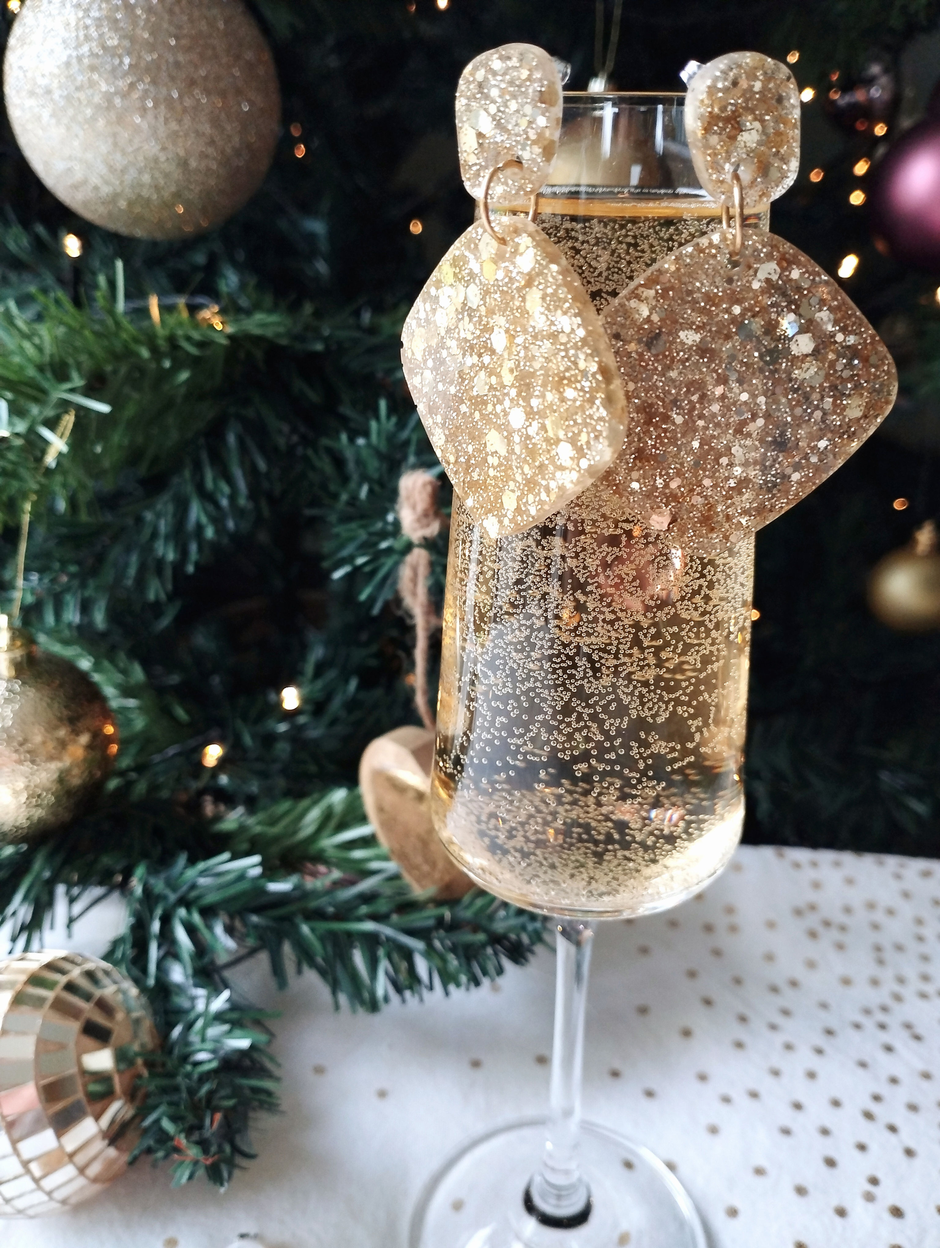 Boucles d'oreilles "Ella"champagne