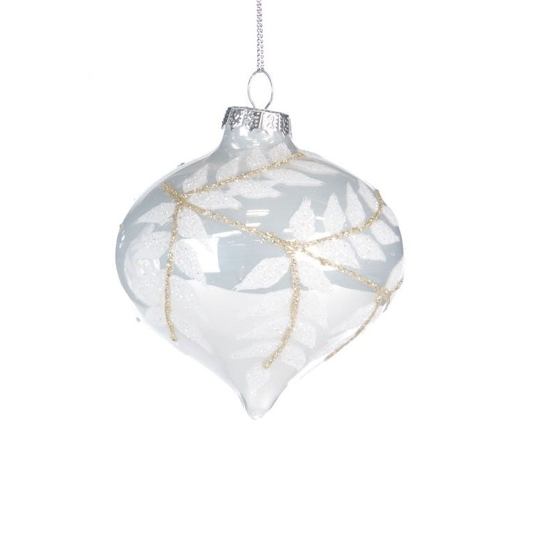 Kerstbal Glitter twig druppel