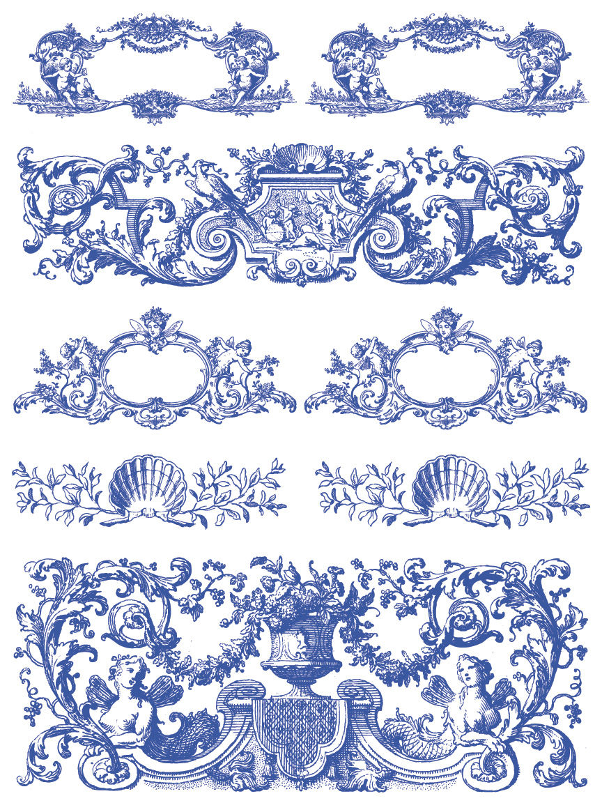 Thumbnail: Portofino Inlay, (8) 12" x 16" sheets, IOD, Iron Orchid Designs