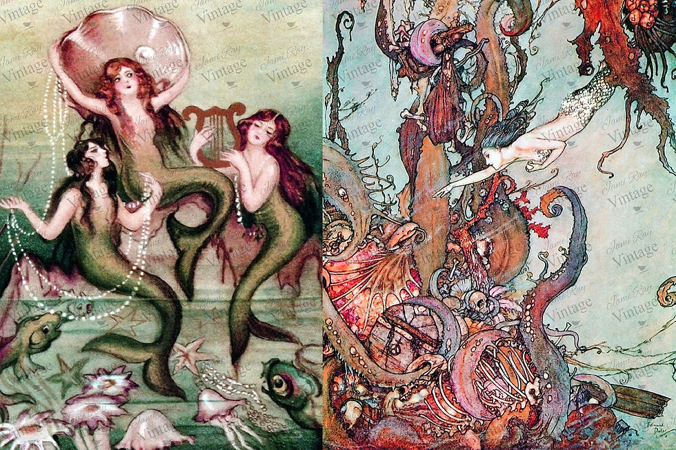 Mermaids, JRV Decoupage Paper, 30" x 20"
