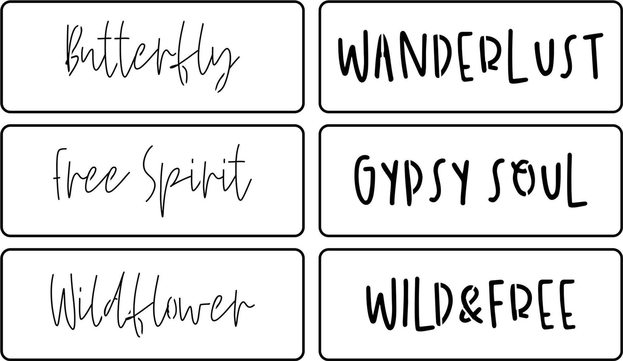 Outdoor Word Pack, JRV Stencil Set