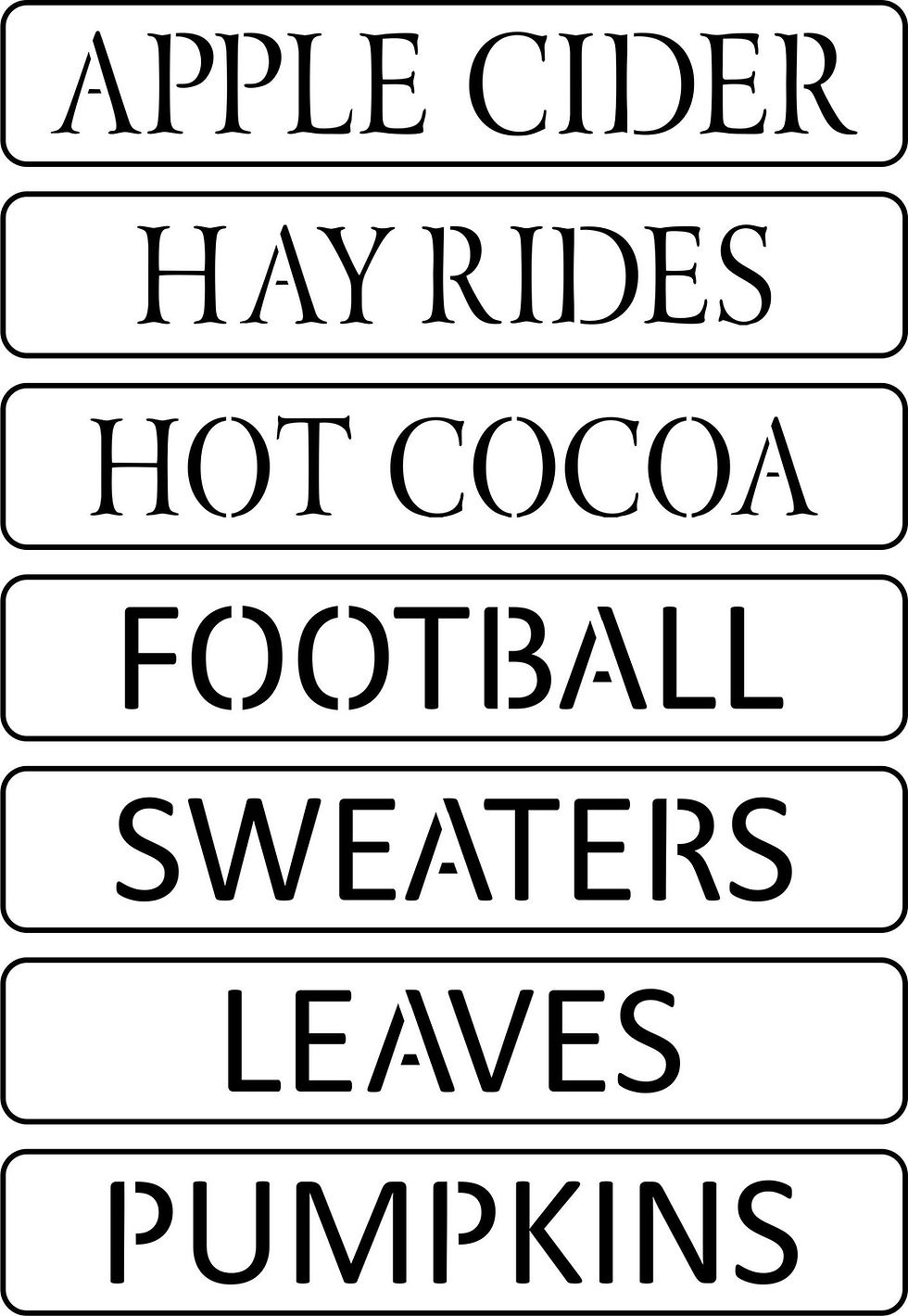 Fall Word Pack, JRV Stencil Set