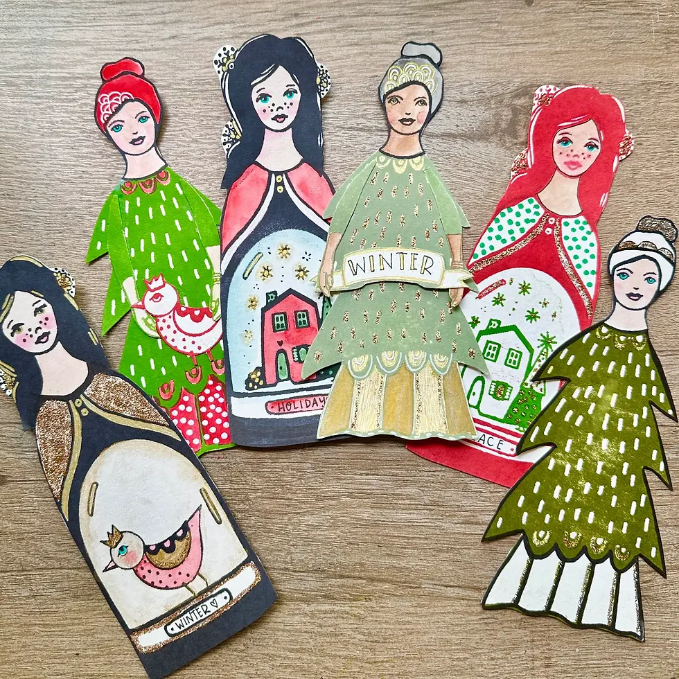 Thumbnail: Calendar Girls Holiday Set,  Art Foamies Stamps, Mixed Media