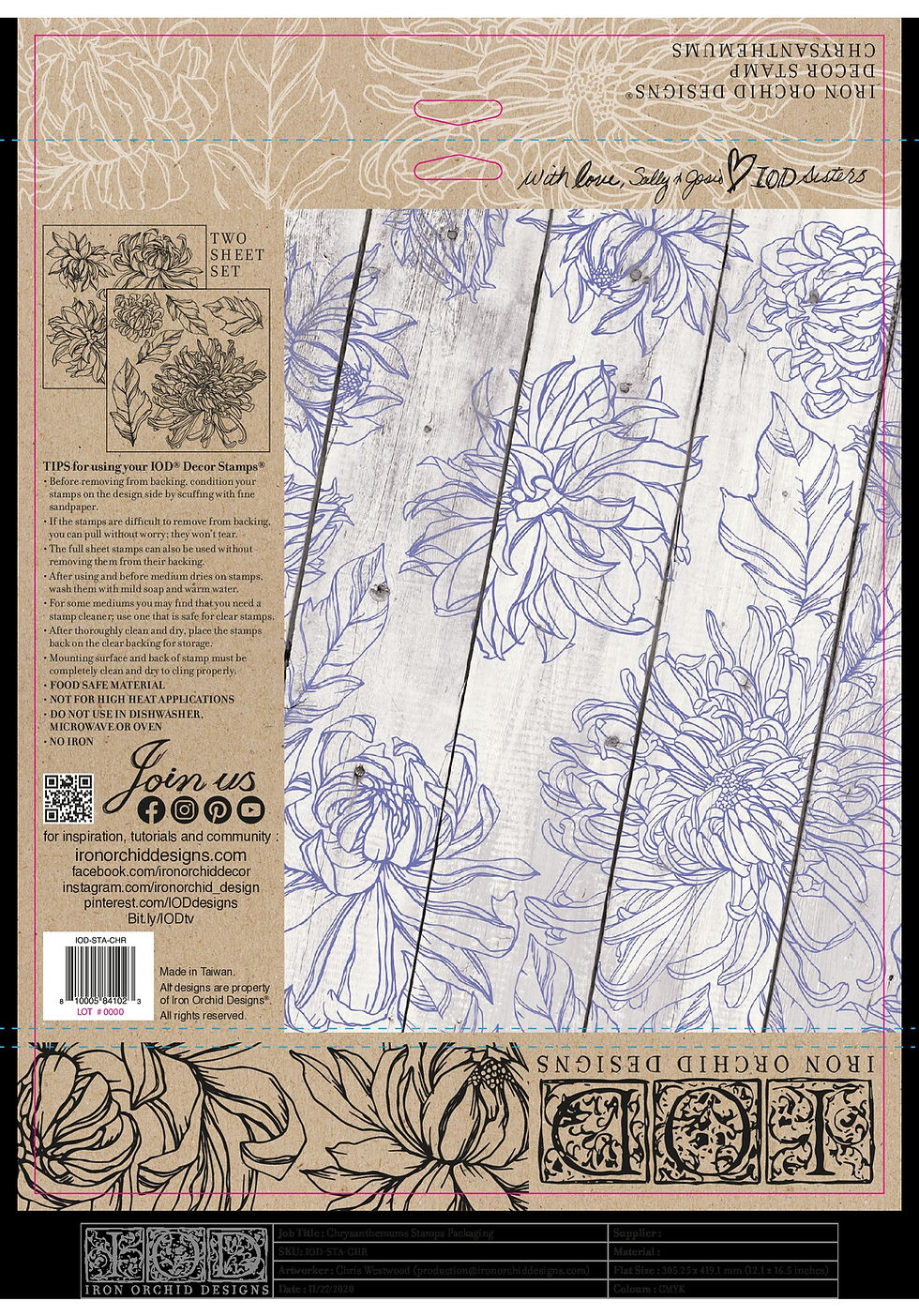 Thumbnail: Chrysanthemums (2 sheets), IOD Decor Stamp, Mixed Media, Art Journals, Collage