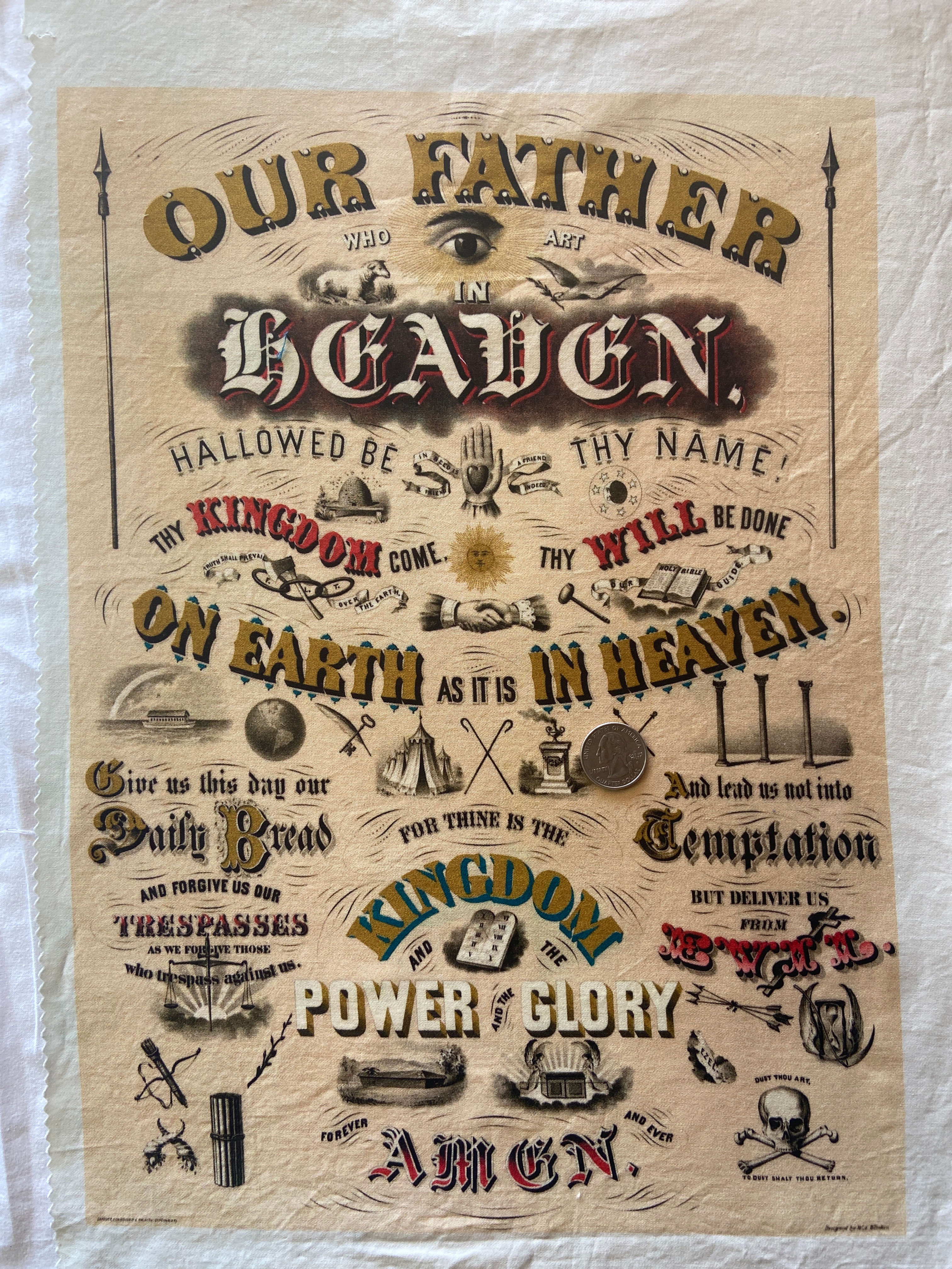 Lord's Prayer Fabric Panels Patches Applique
