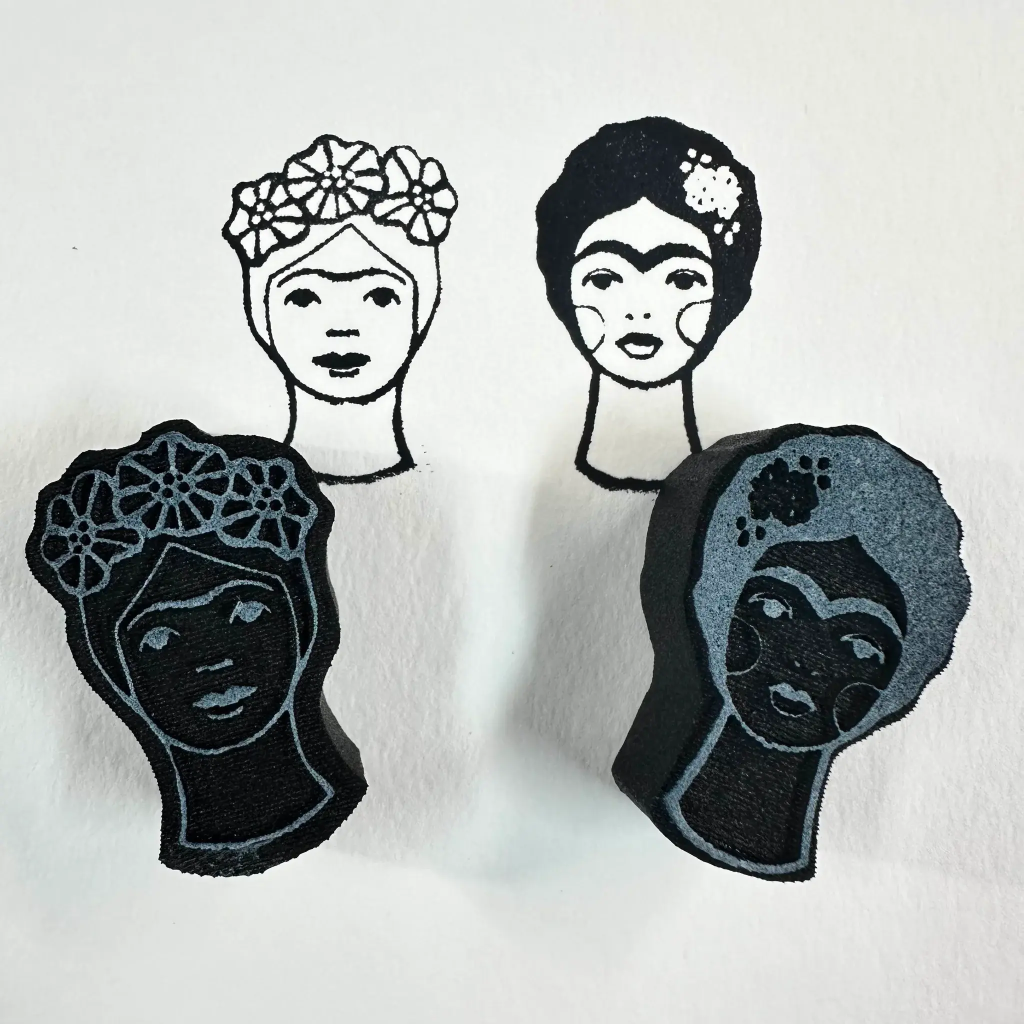Frida Faces for Calendar Girls Set, Art Foamies Stamps, Mixed Media