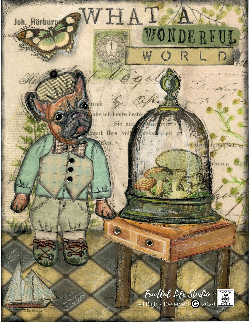Thumbnail: Fur Family Mixed Media Textile Collage Patterns PDF