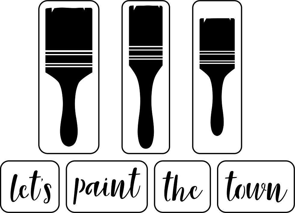 Let's Paint the Town, Paintbrush Set, JRV Stencil Set