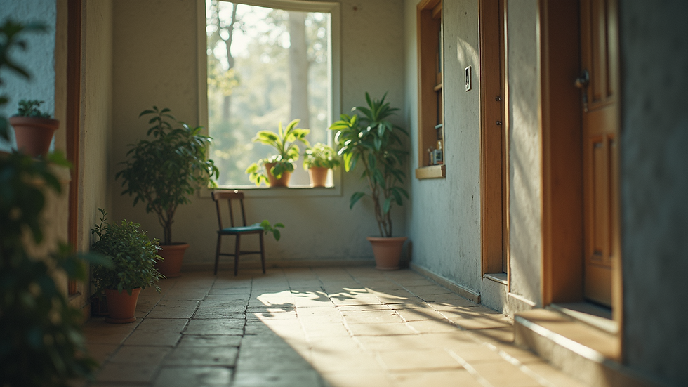 Eye-level view of a tranquil corner for personal reflection and breathwork