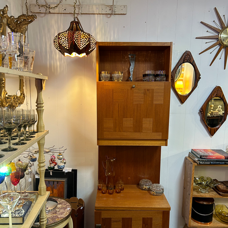 Teak checkered bar with mcm pieces