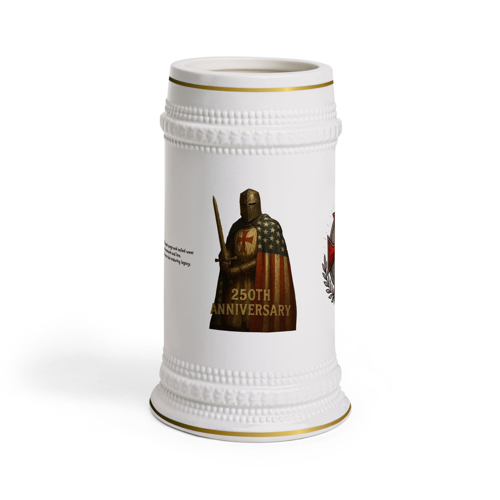 250th Anniversary - Crusader Knight with American Flag Stein Mug
