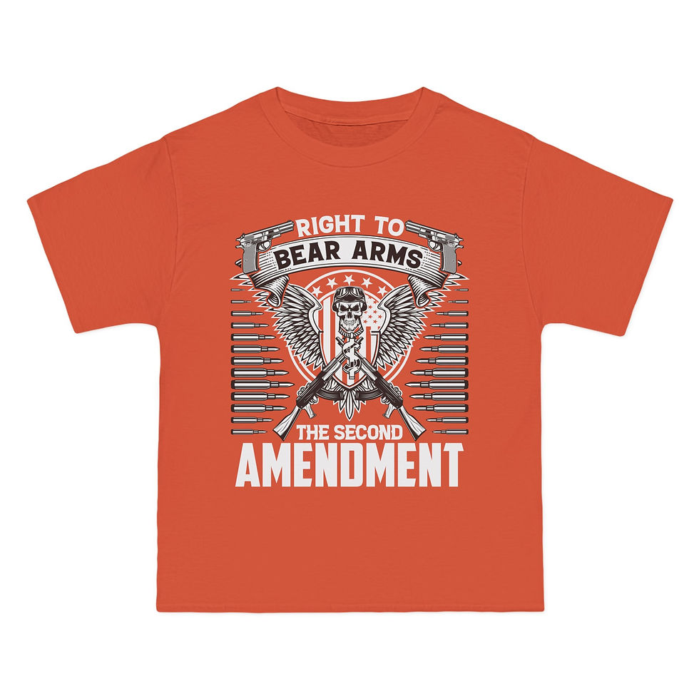 Thumbnail: Bear Arms T‑Shirt — Vintage Skull & Crossed Rifles Graphic