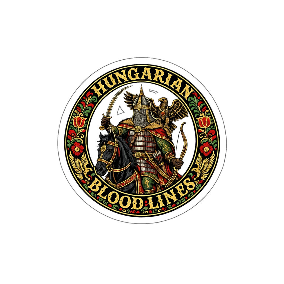 Thumbnail: Hungarian Bloodlines Die-Cut Sticker Vintage Warrior Crest Emblem