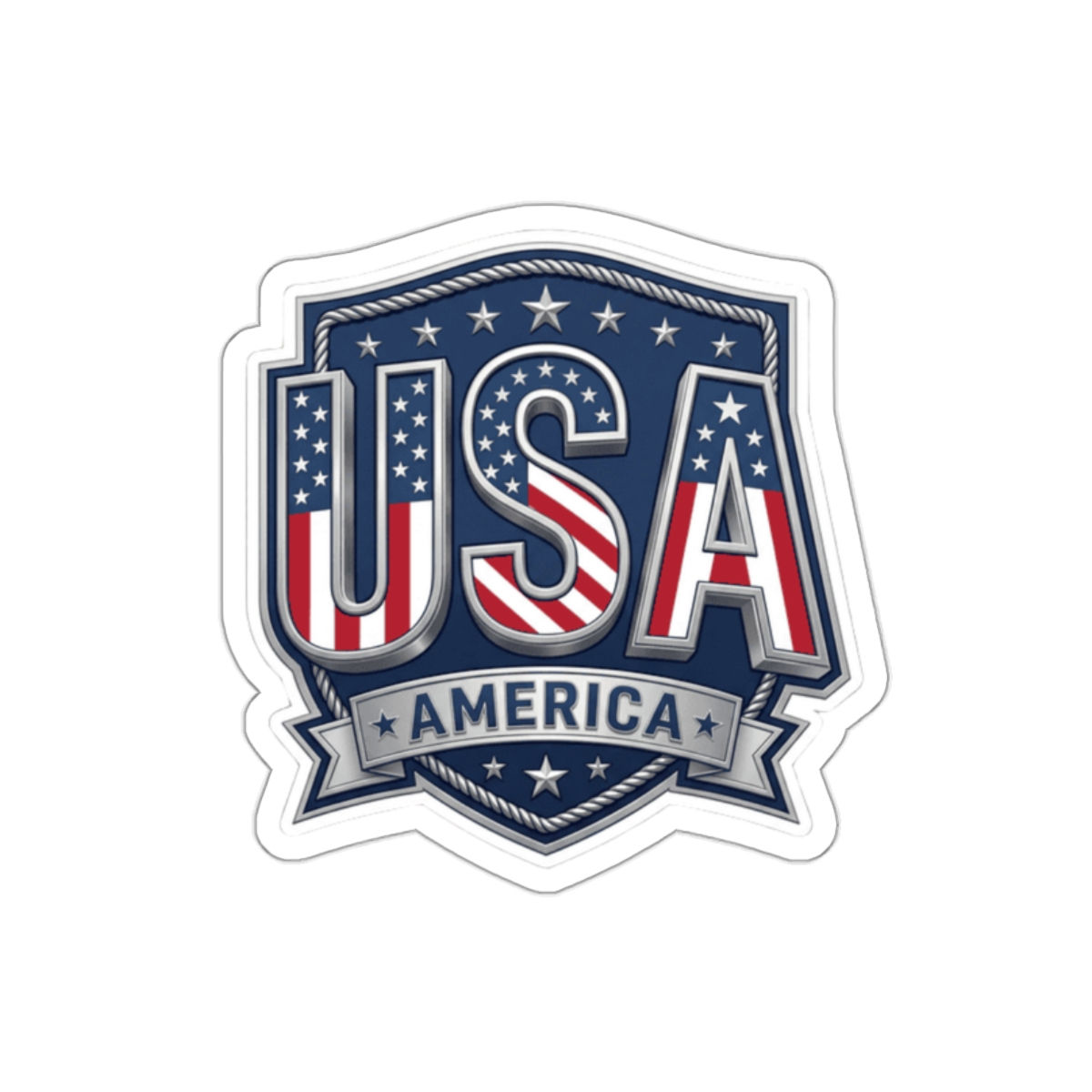 USA America Shield Die-Cut Sticker | Patriotic Flag Emblem