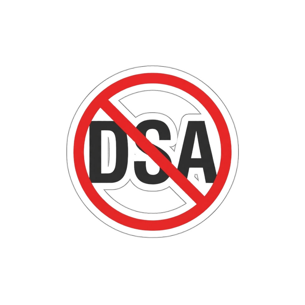 Thumbnail: Anti DSA Die-Cut Sticker — 'No DSA' Red Prohibition Logo