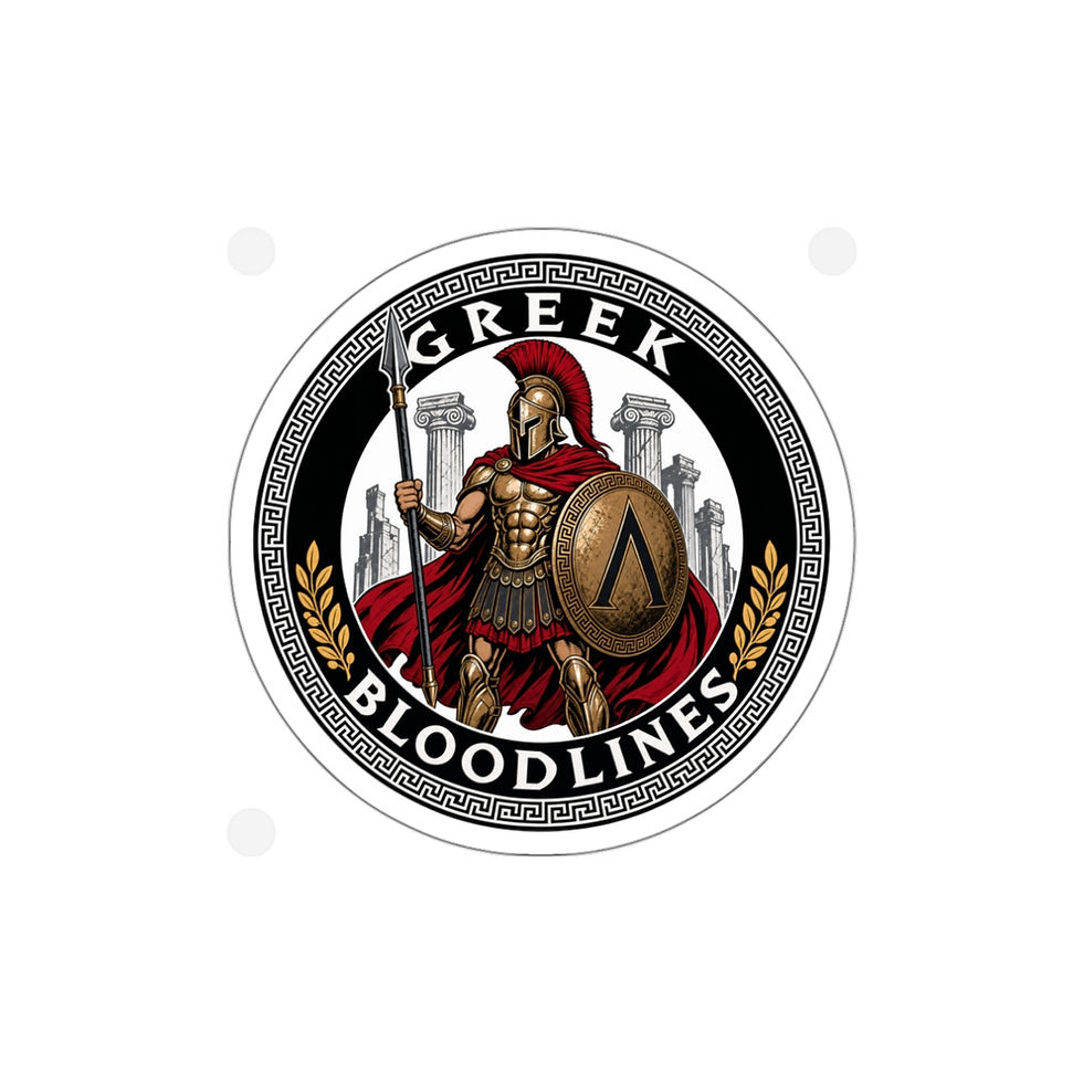 Thumbnail: Greek Bloodlines Die-Cut Sticker — Spartan Warrior Emblem