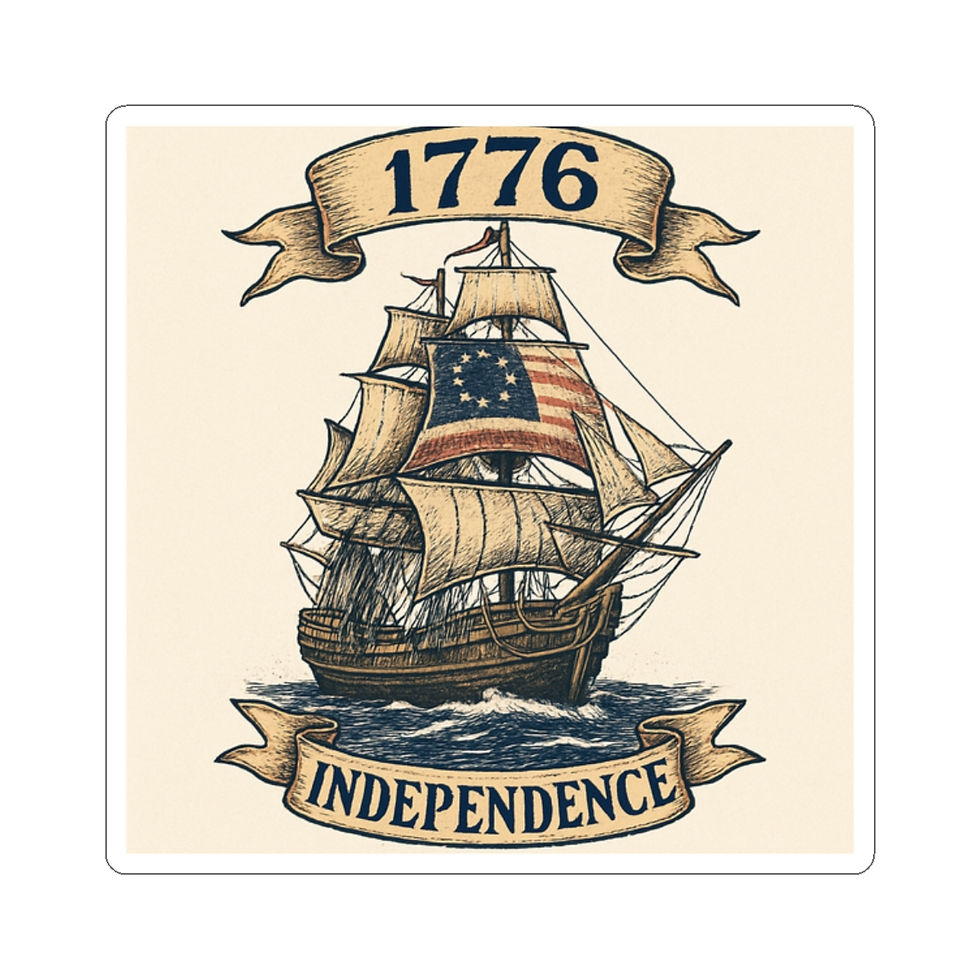 Thumbnail: 1776 Independence Ship Sticker — Vintage Revolutionary War Sailing Ship Decal