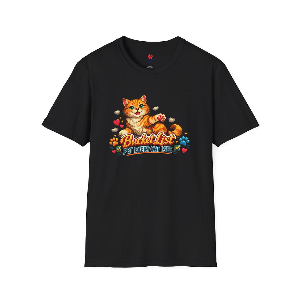 Thumbnail: Bucket List Cat Illustration T-Shirt | Cute Orange Cat, Pet Every Cat I See