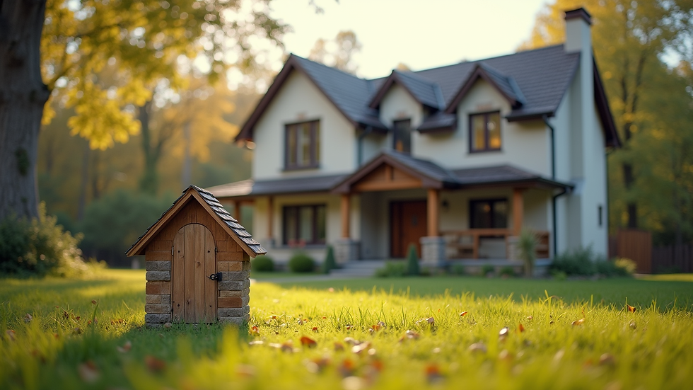 Close-up view of a traditional family home symbolizing family values