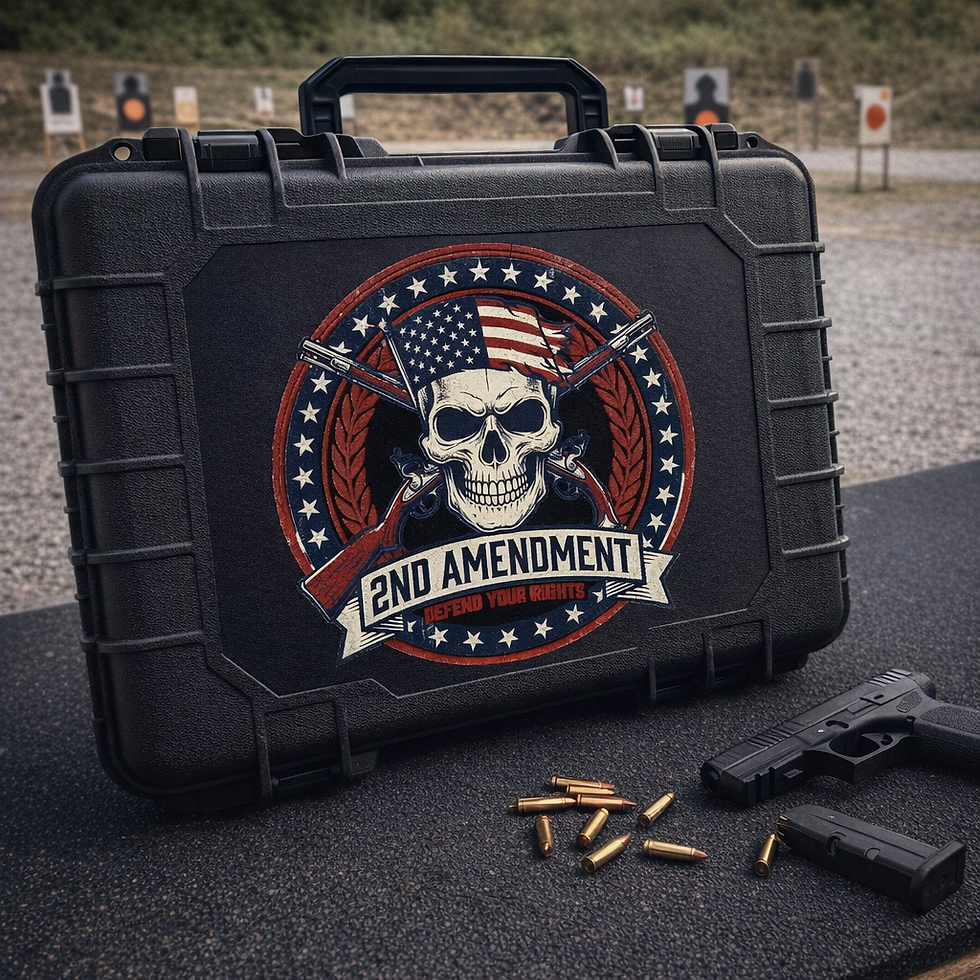 Thumbnail: 2nd Amendment Skull & Rifles Patriotic Digital Design | American Flag Gun Rights
