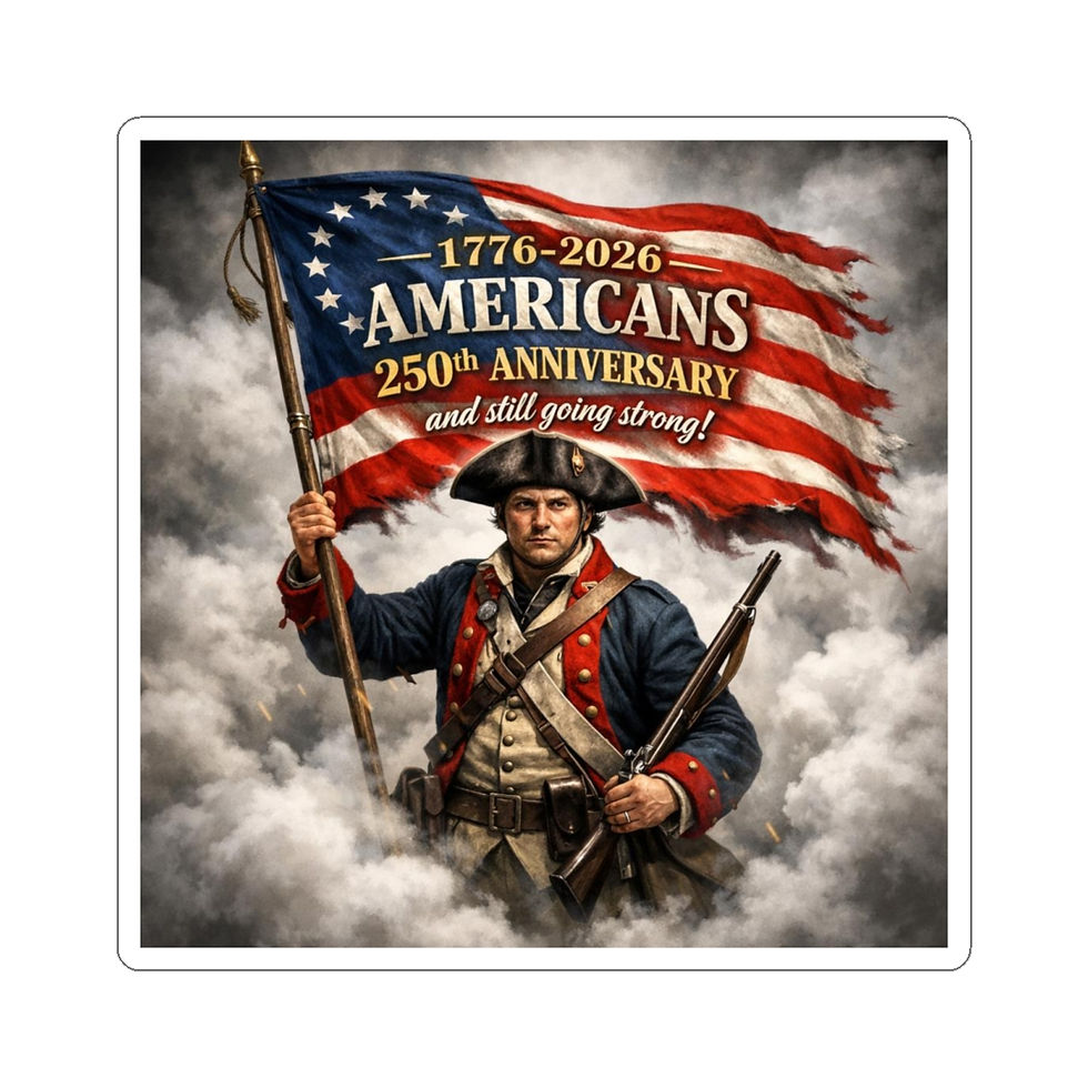 Thumbnail: 1776-2026 Americans 250th Anniversary Revolutionary Soldier Sticker 
