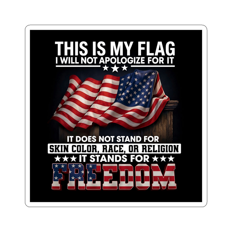 Thumbnail: American Flag Freedom Quote Kiss-Cut Sticker | Patriotic Flag Sticker