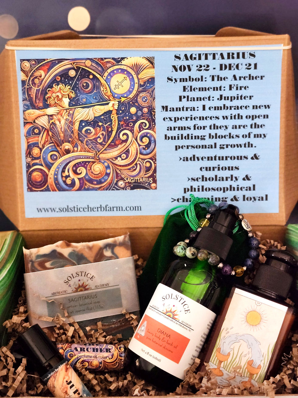 Sagittarius gift box set; shown with additional product options