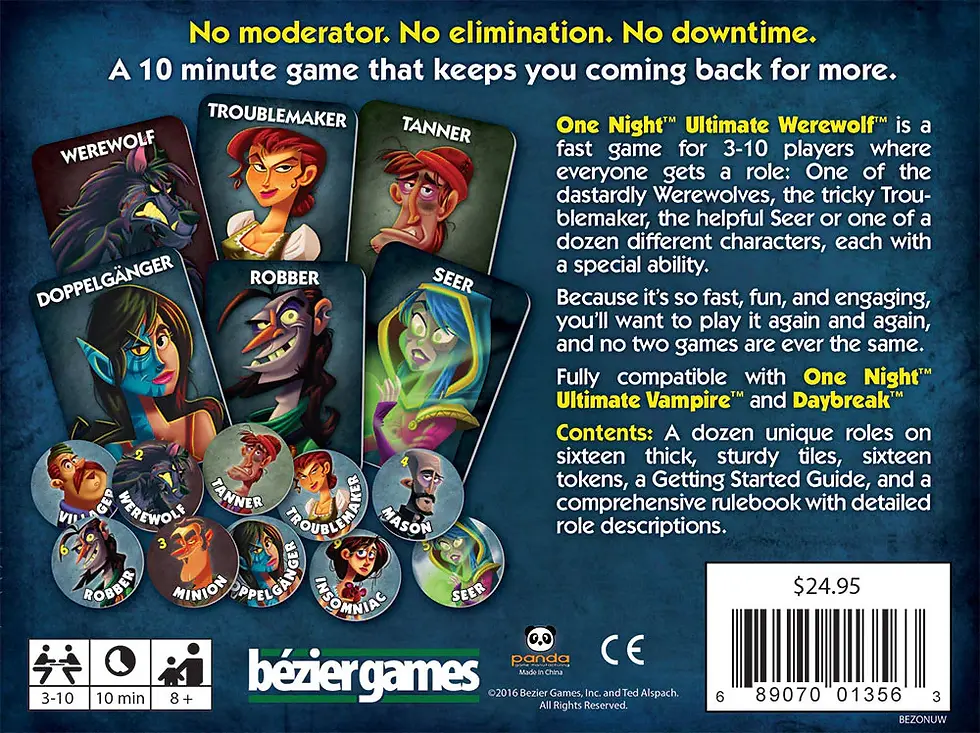 One Night Ultimate Werewolf card game