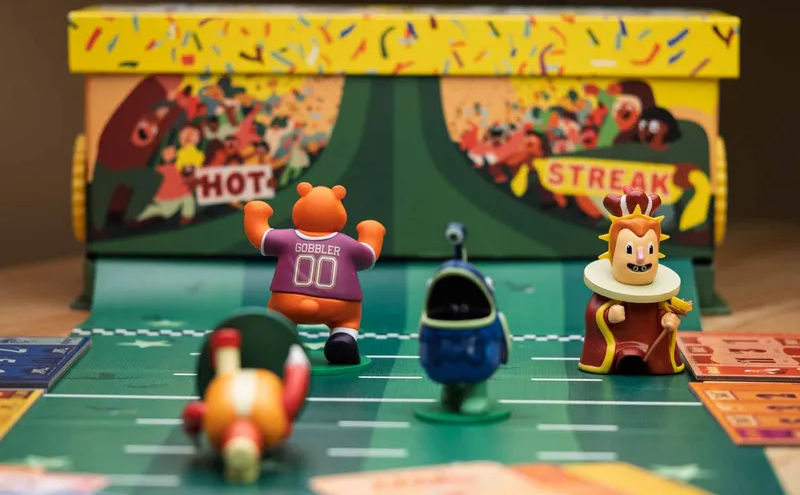 Hot Streak board game is pure, screaming chaos lol. Bet on crazy looking mascot racers as cards flip to reveal who's charging ahead and who's randomly running backwards. There's zero strategy once the race starts, all your scheming happens in the betting phase which includes adding certain cards to the deck, but that's exactly the point. If you want a game that turns a quiet room into a room full of noise, this is it.