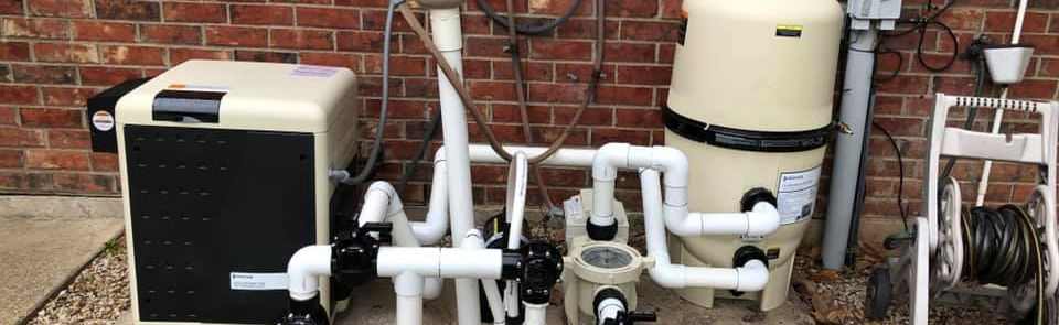 repaired pool equipment pad