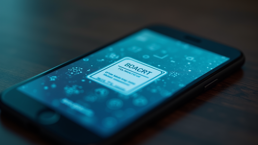 Close-up view of a digital badge on a smartphone screen