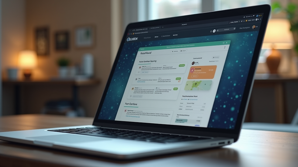 Eye-level view of a laptop displaying an online learning platform