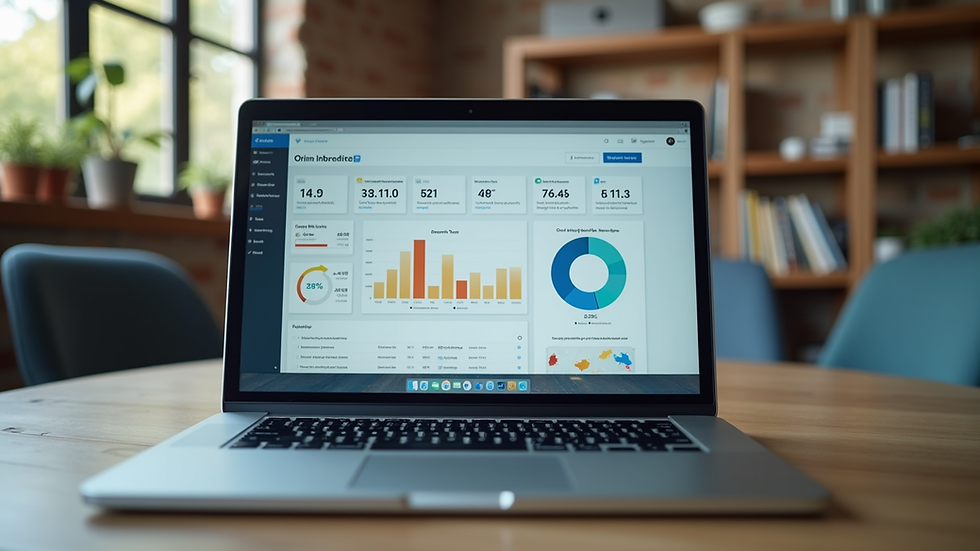 Eye-level view of a laptop screen showing an online course dashboard